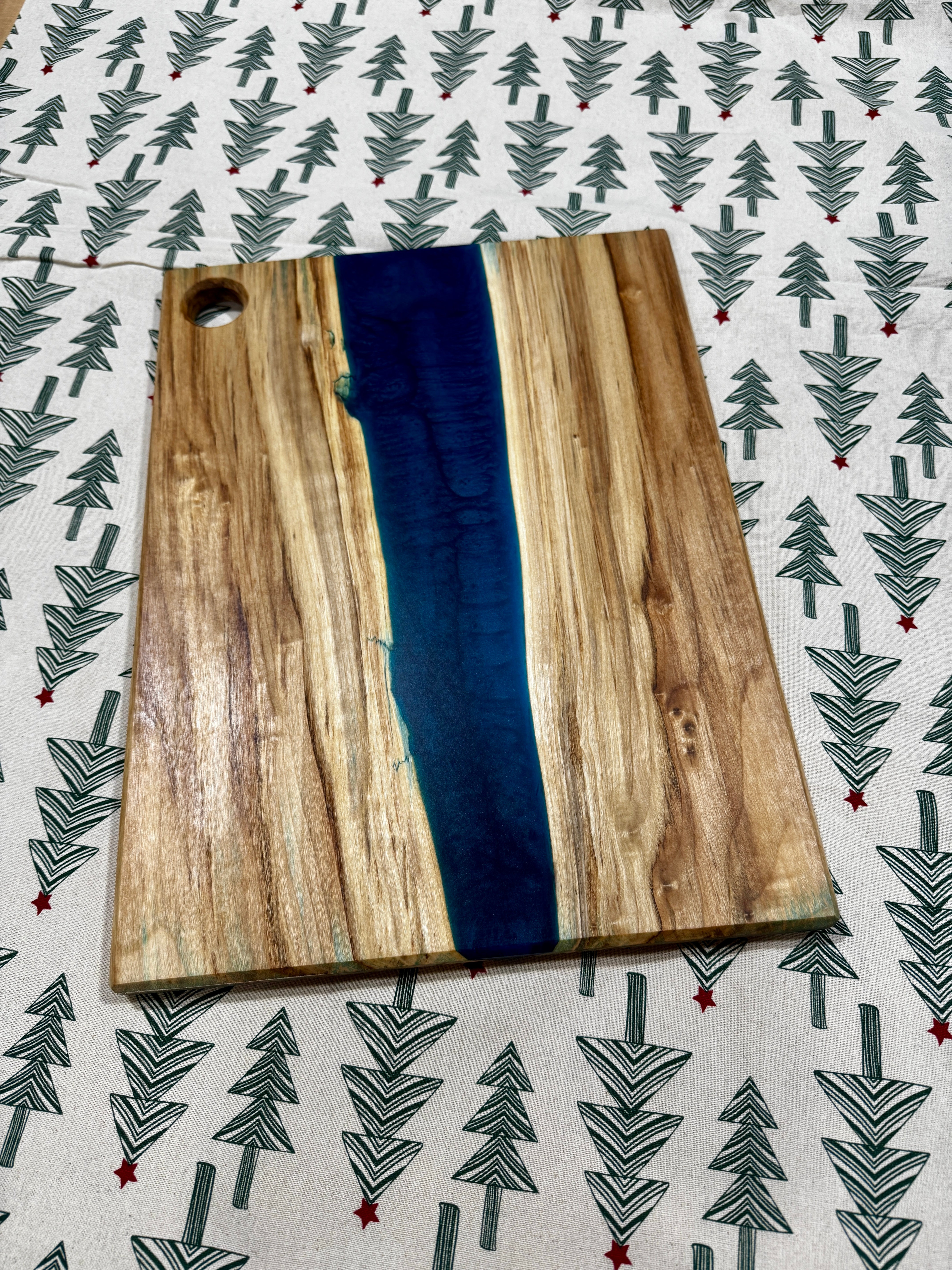 Silver Maple & Blue Diamond Resin Charcuterie Board