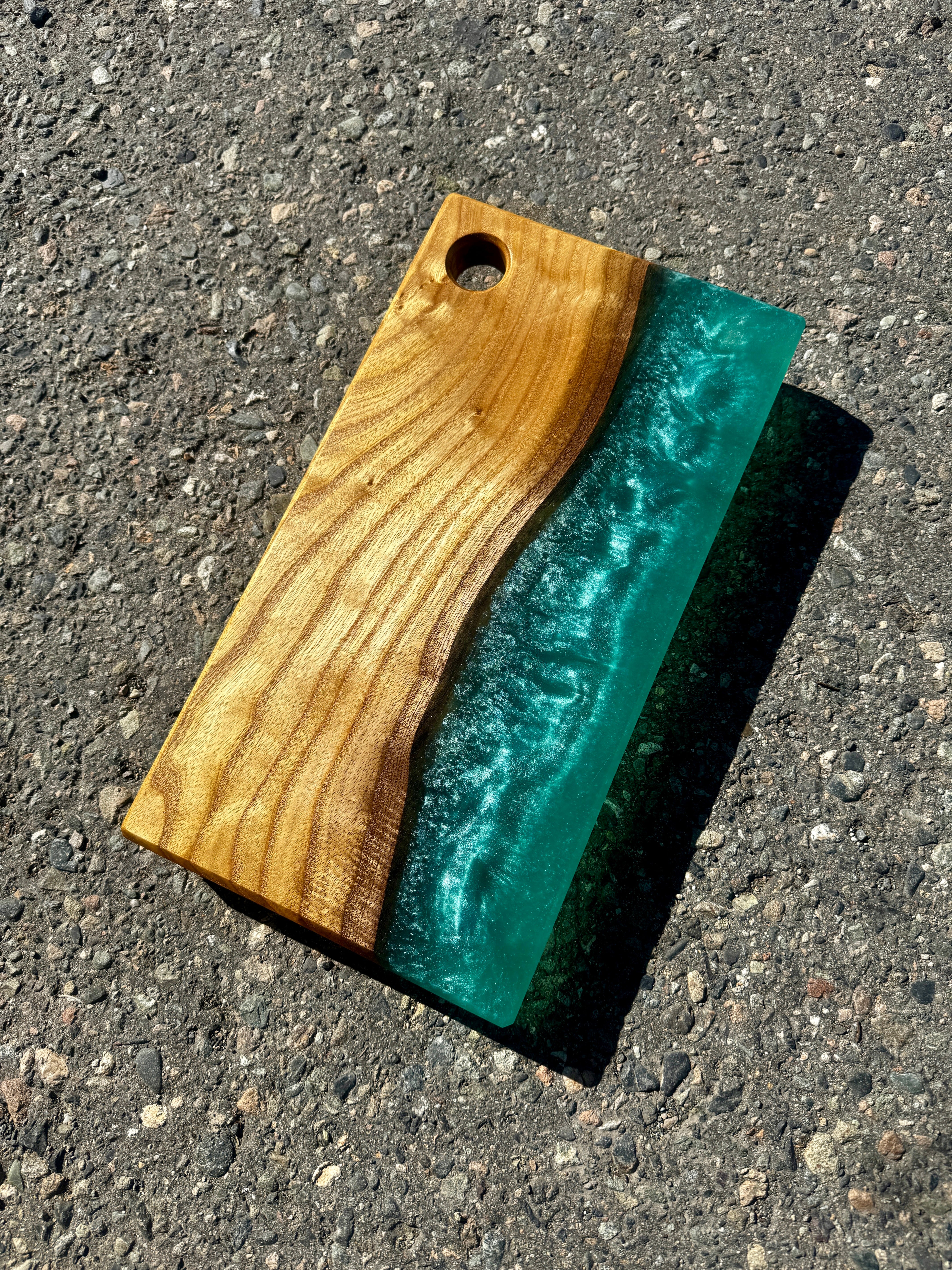 Catalpa & Caribbean Green Resin Charcuterie Board