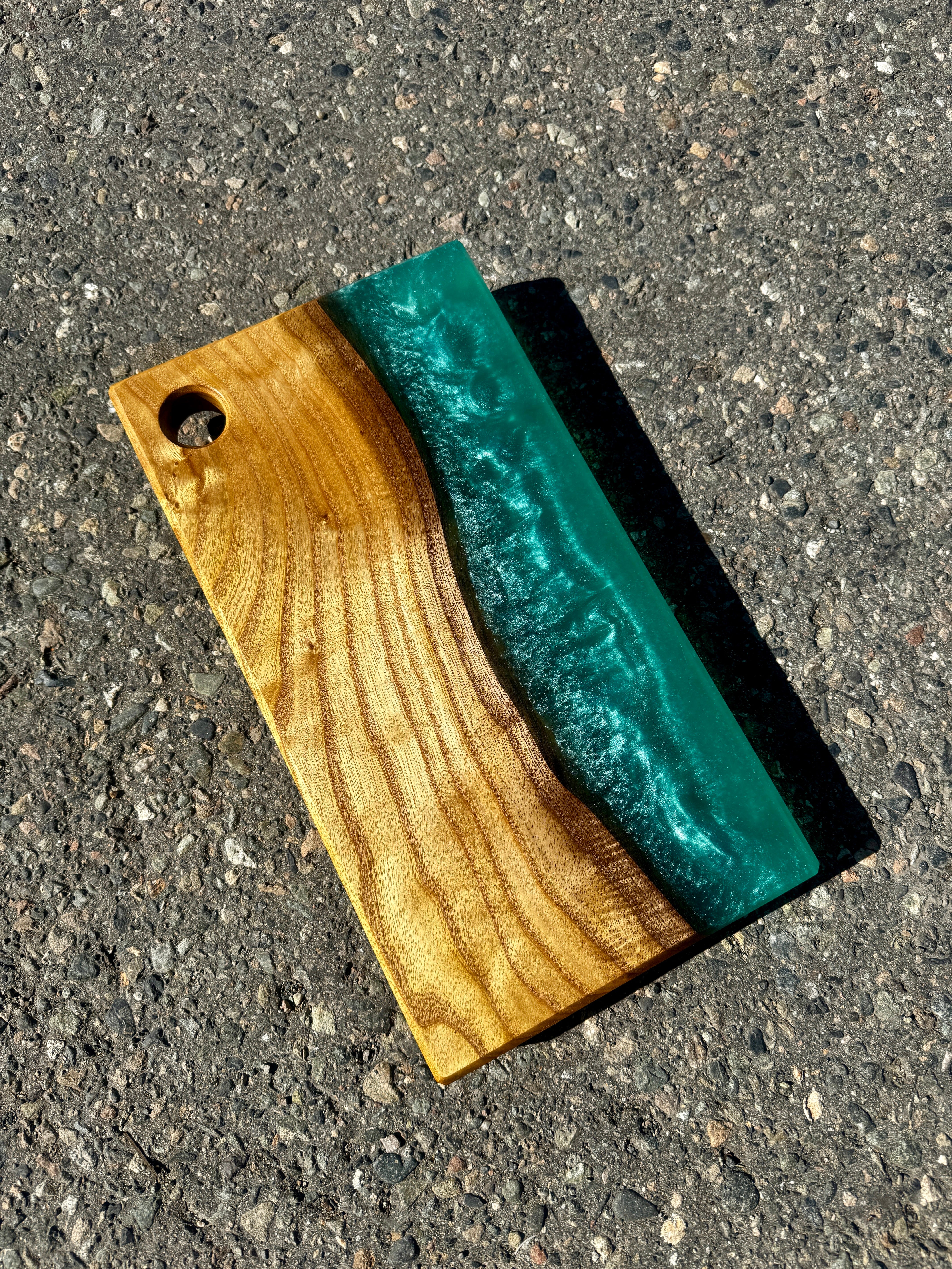 Catalpa & Caribbean Green Resin Charcuterie Board