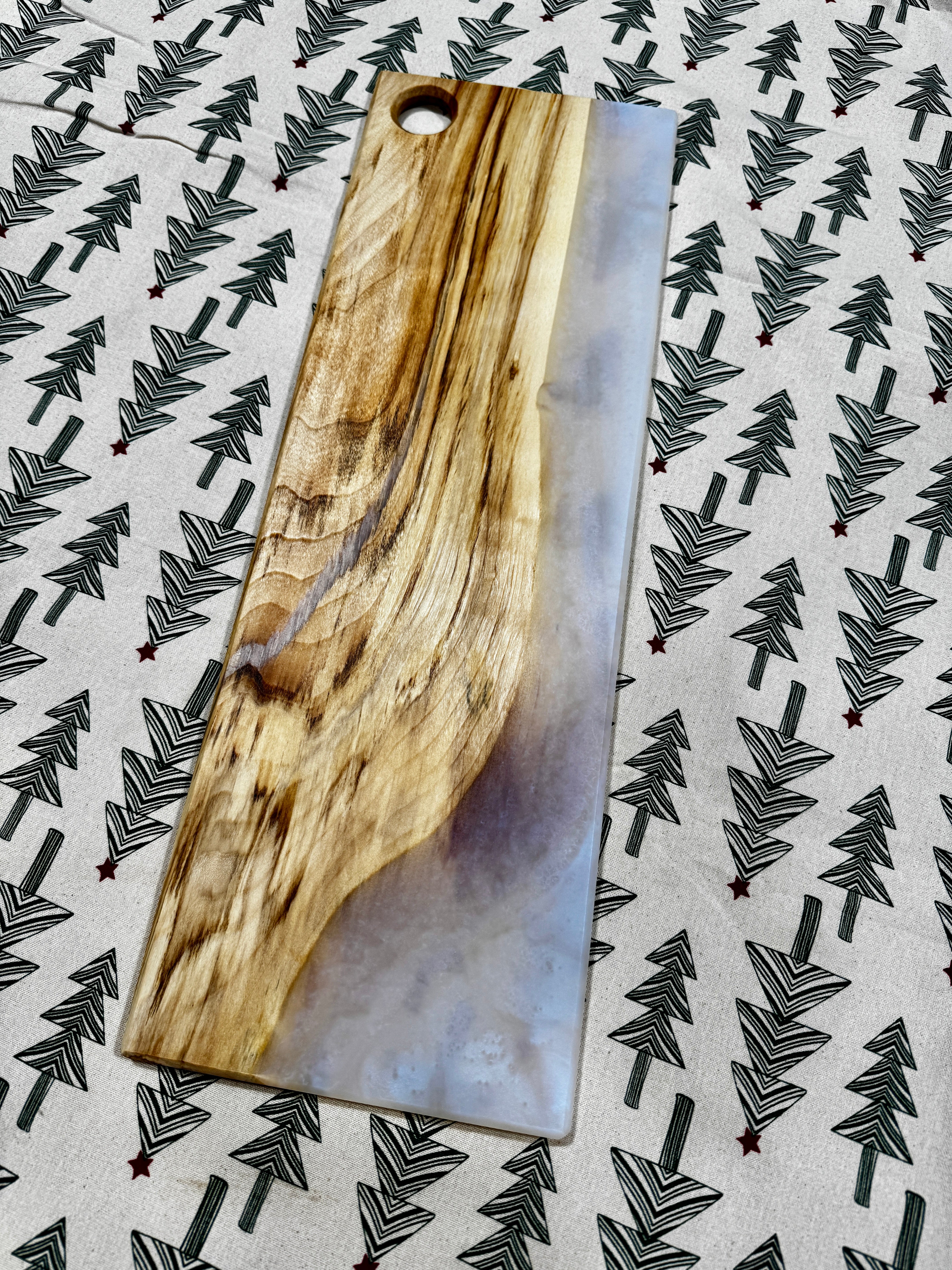 Maple & Ghost Blue Resin Charcuterie Board