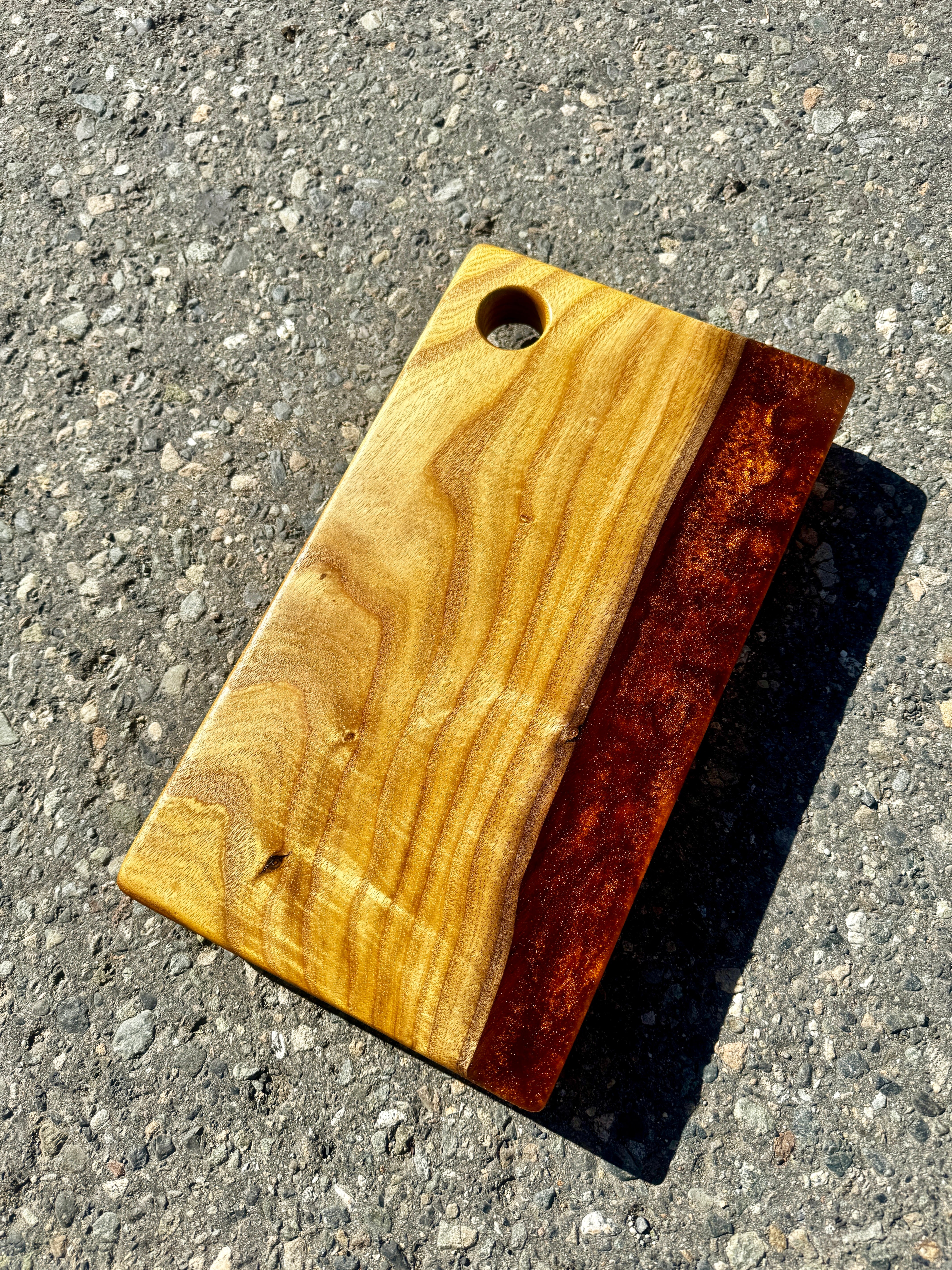 Catalpa & Deep Rust Resin Charcuterie Board