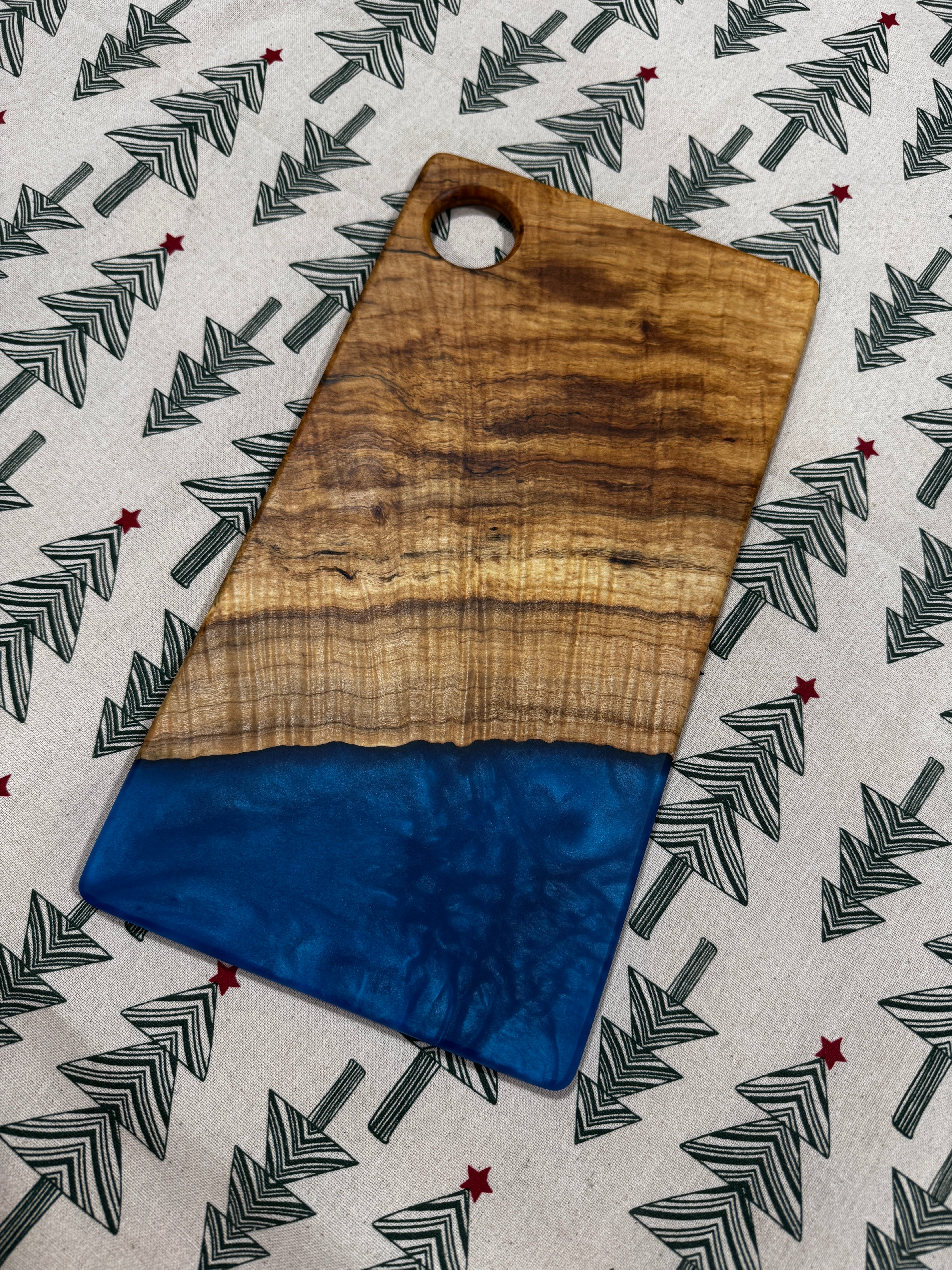 Maple & Tidal Blue Resin Charcuterie Board